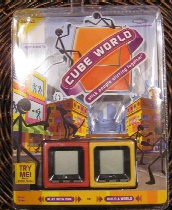 Stick figures in plastic cubes - not suitable for children under 3 years of age.